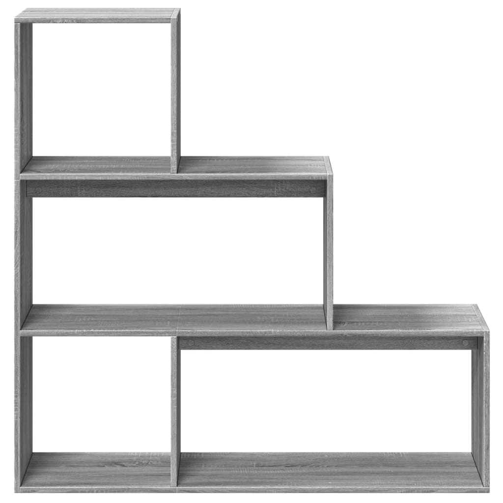Pregrada / regal za knjige 3 razina sonoma 123x29x123 cm drveni