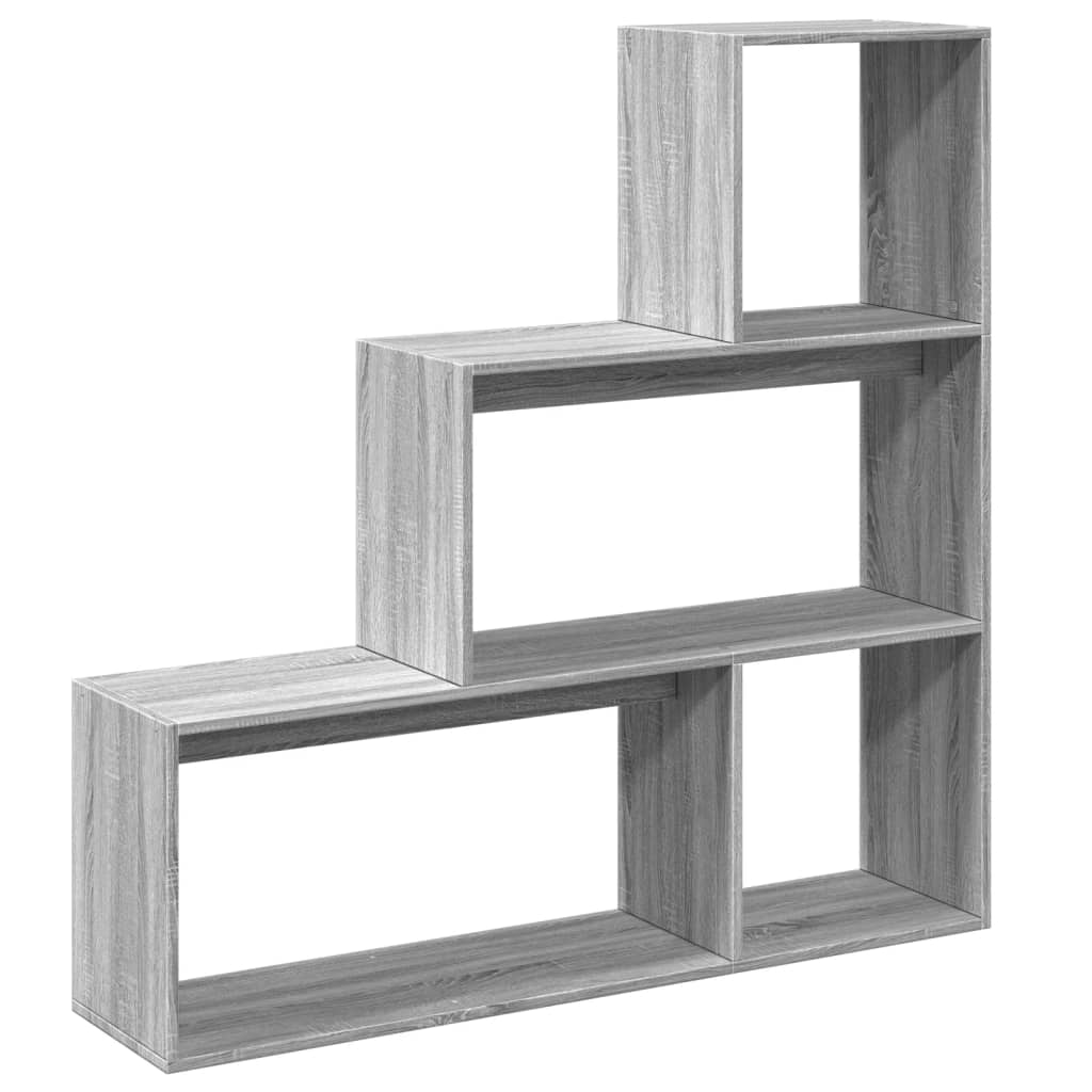 Pregrada / regal za knjige 3 razina sonoma 123x29x123 cm drveni