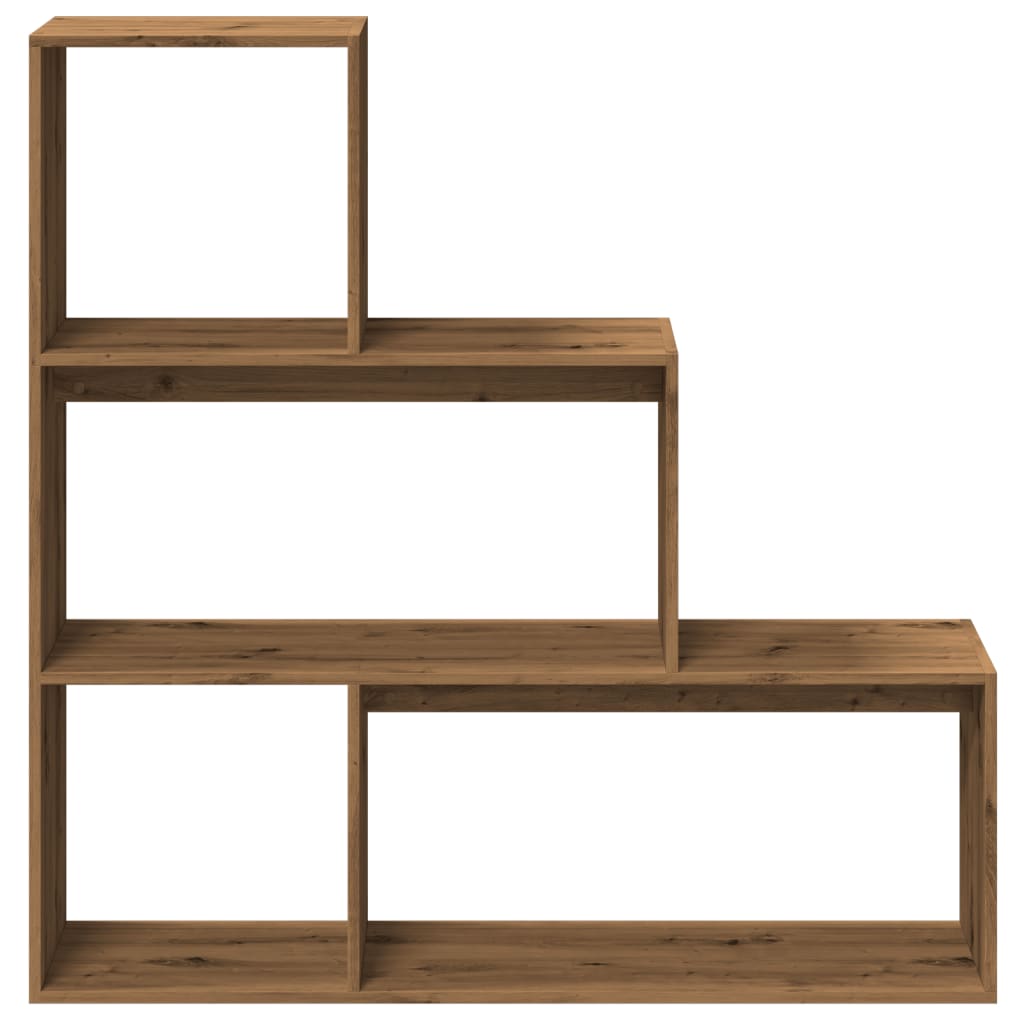 Pregrada / regal za knjige 3 razina hrast 123x29x123 cm drveni