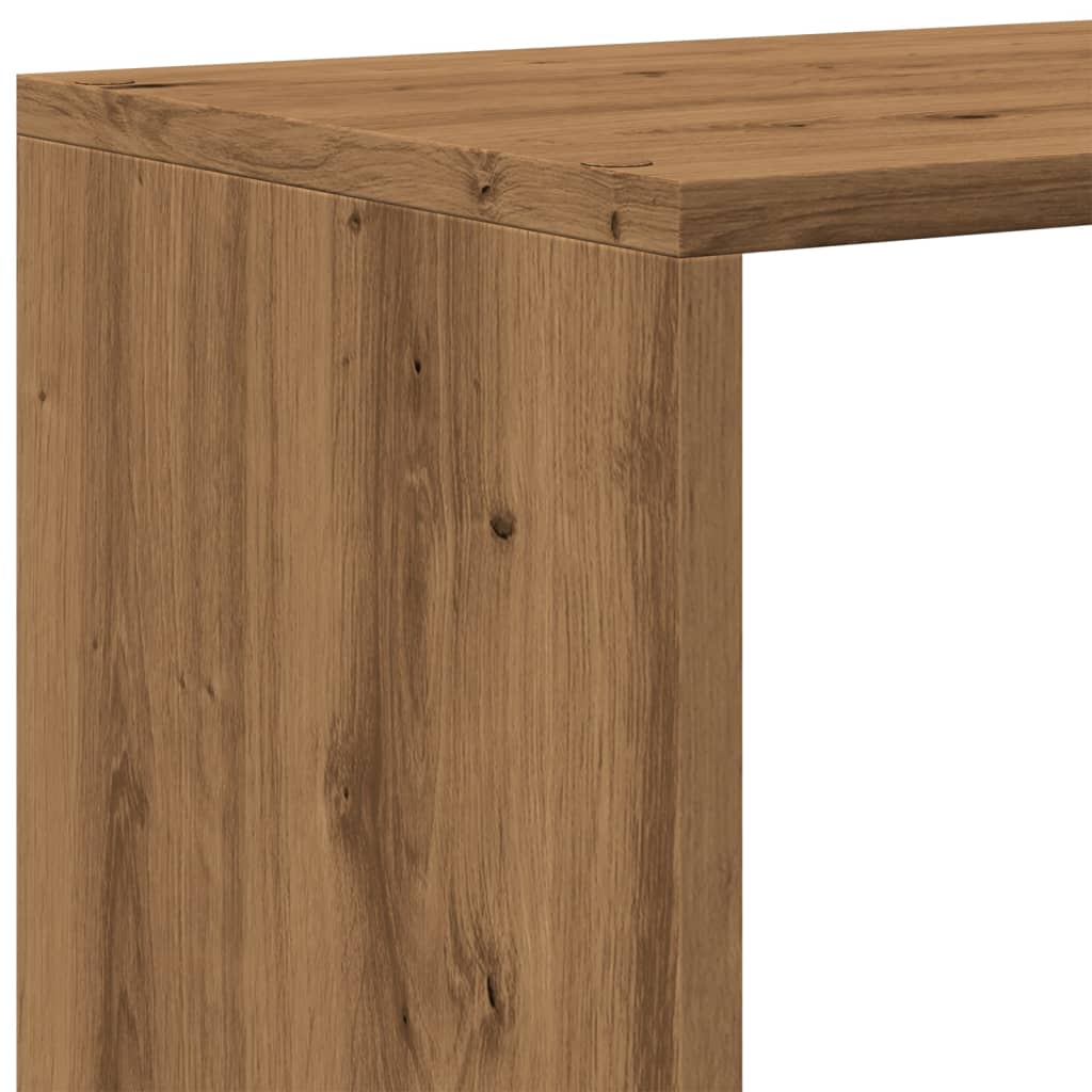 Pregrada / regal za knjige 3 razina hrast 123x29x123 cm drveni