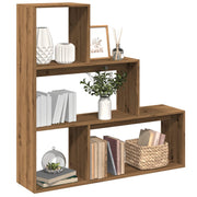 Pregrada / regal za knjige 3 razina hrast 123x29x123 cm drveni