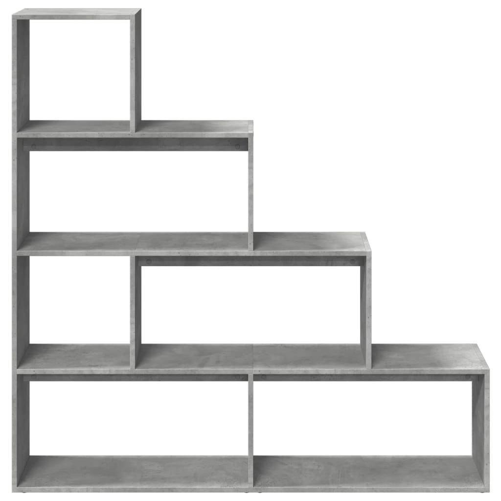 Pregrada / regal za knjige 4 razine sivi 143,5x29x143,5 cm drvo
