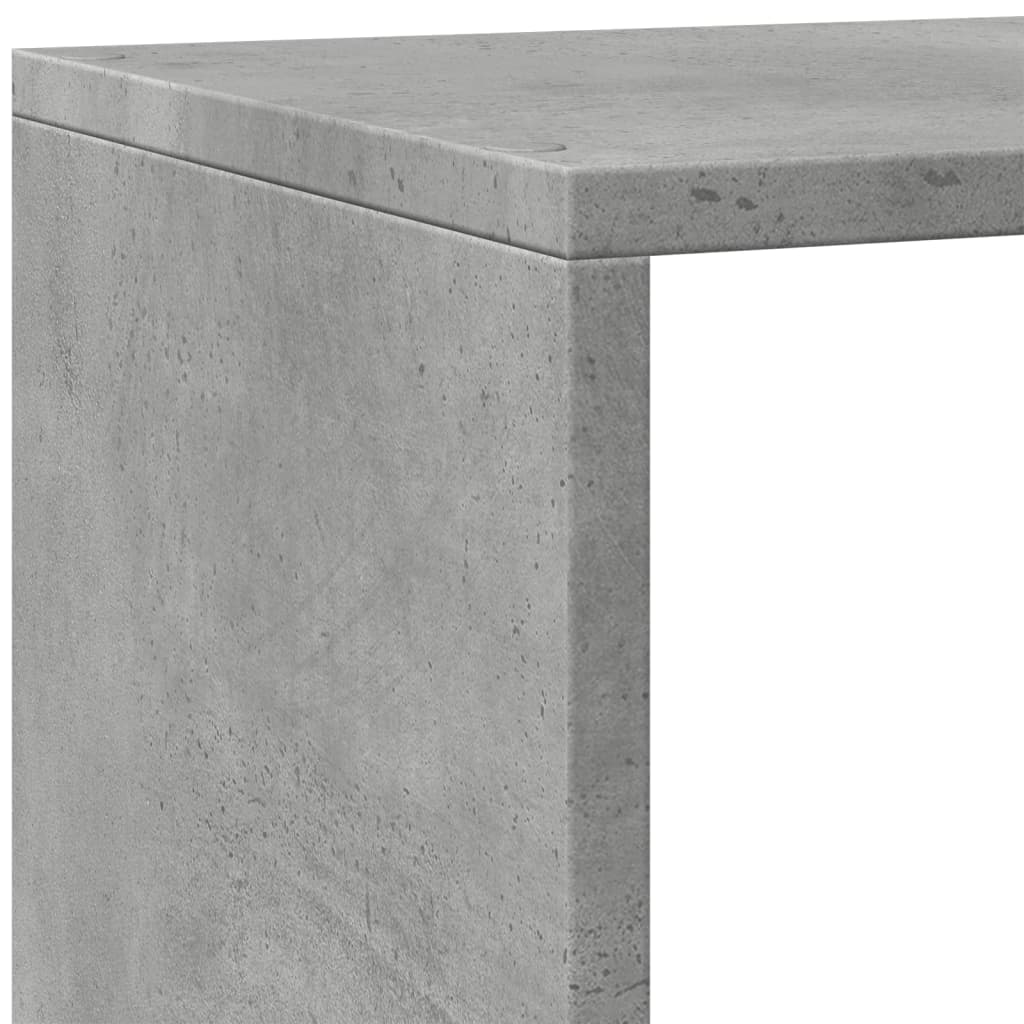Pregrada / regal za knjige 4 razine sivi 143,5x29x143,5 cm drvo