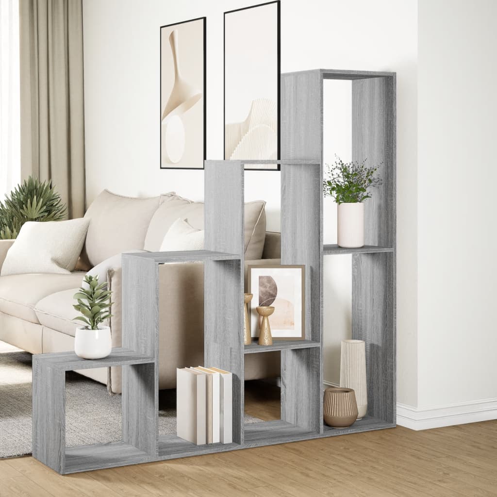 Pregrada/regal za knjige 4razina sonoma 143,5x29x143,5cm drveni