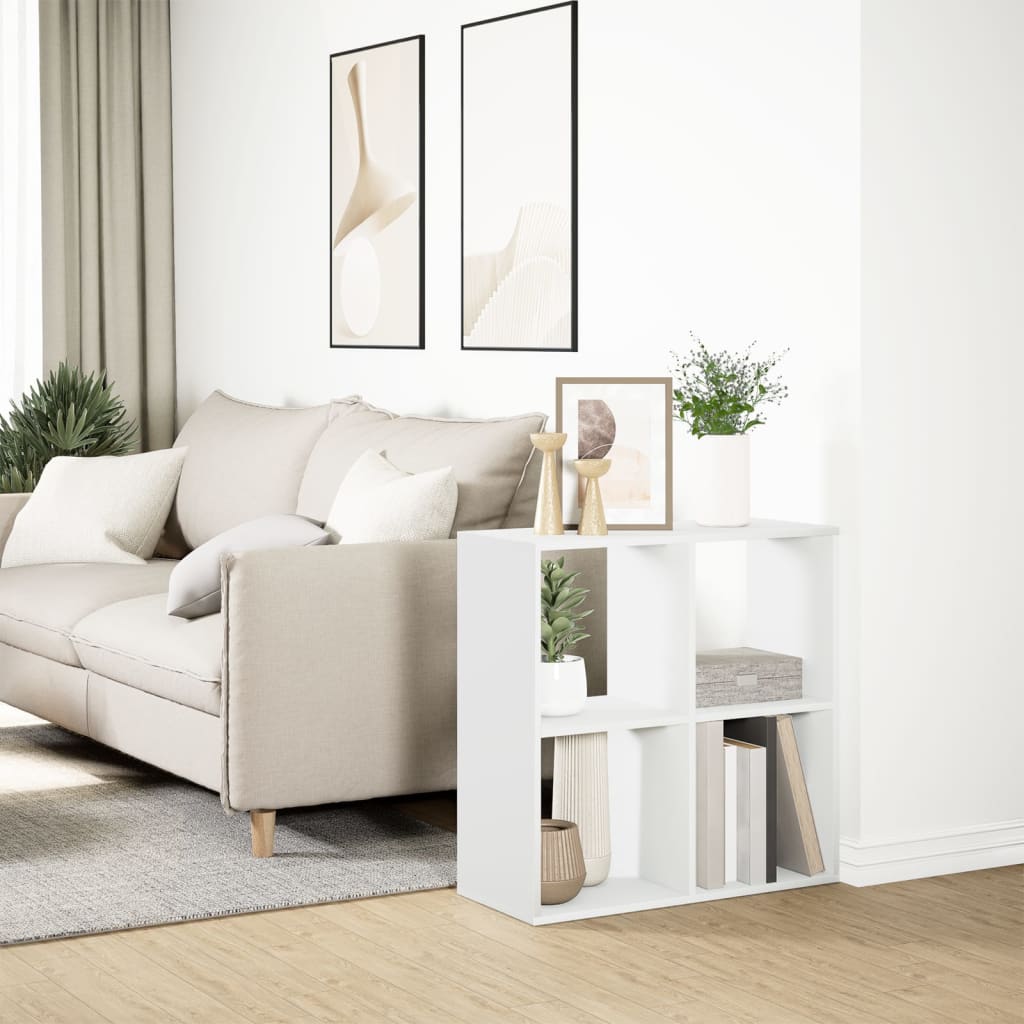 Pregrada za sobe, bijela, 69,5 x 29 x 69,5 cm, od inženjerskog drva