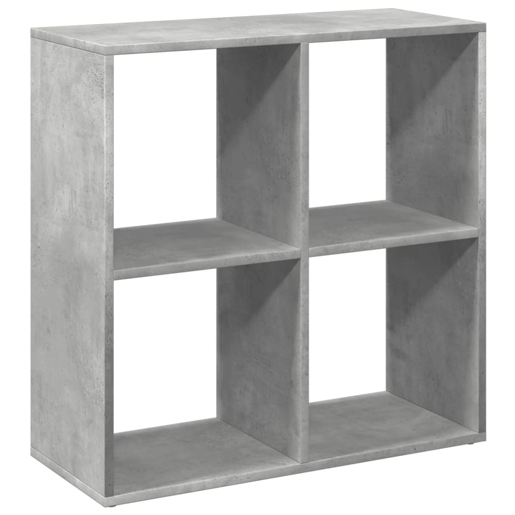 Sobna pregrada / regal za knjige sivi 69,5x29x69,5 cm drveni