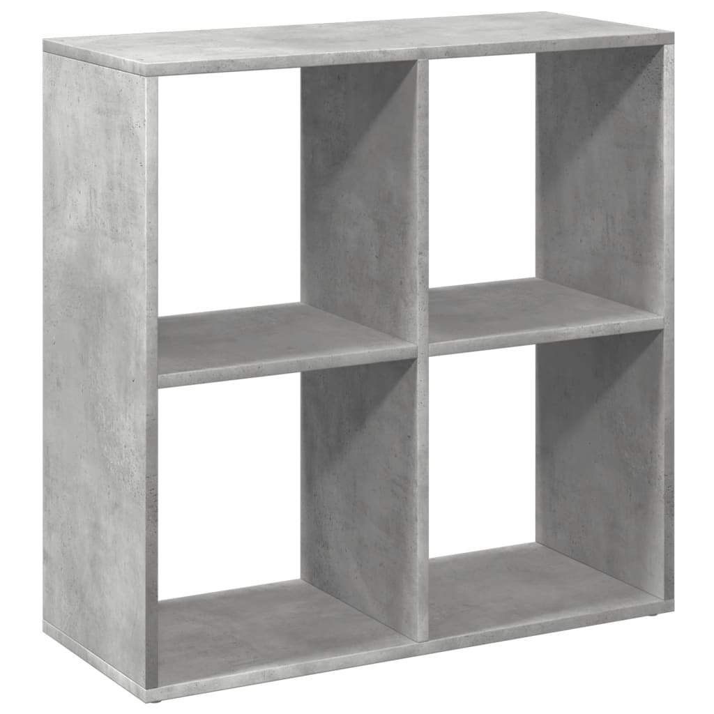 Sobna pregrada / regal za knjige sivi 69,5x29x69,5 cm drveni
