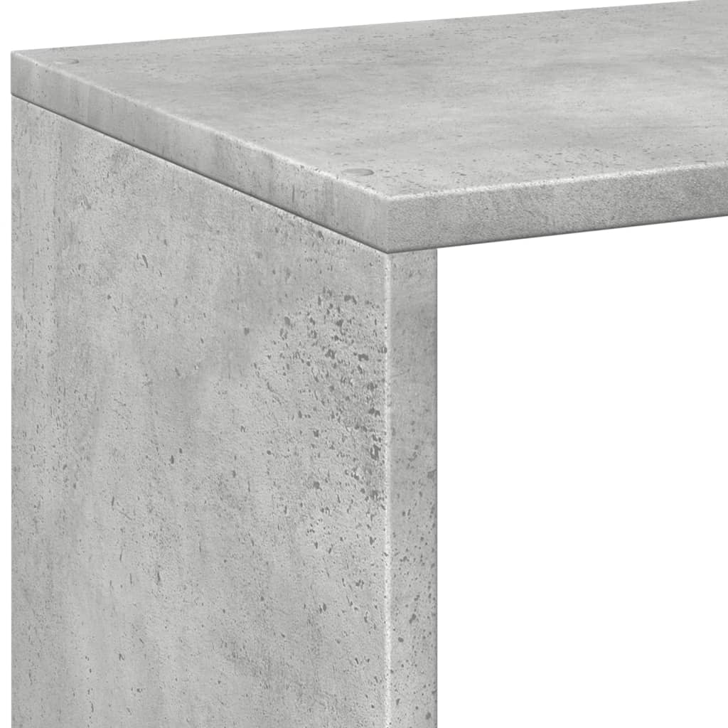 Sobna pregrada / regal za knjige sivi 69,5x29x69,5 cm drveni