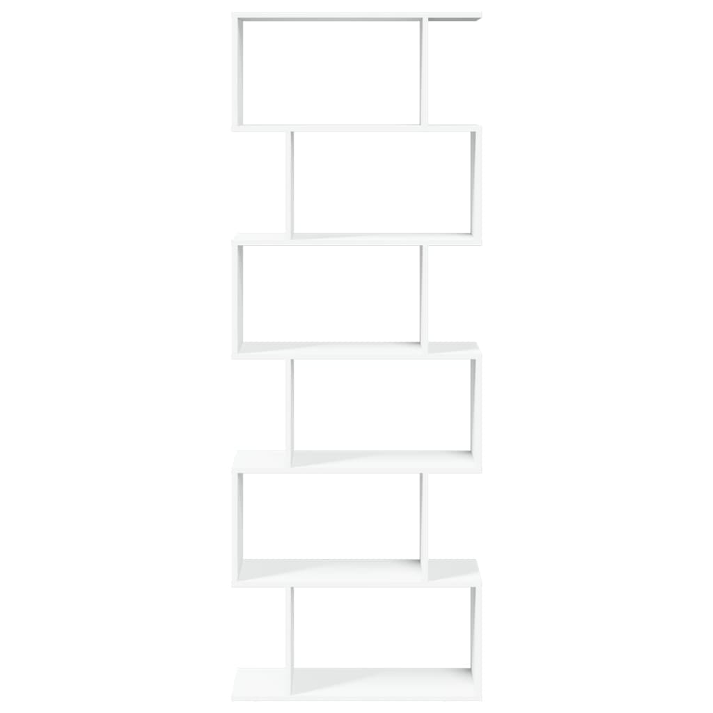 Pregrada / regal za knjige 6 razina bijeli 70x24x193 cm drveni