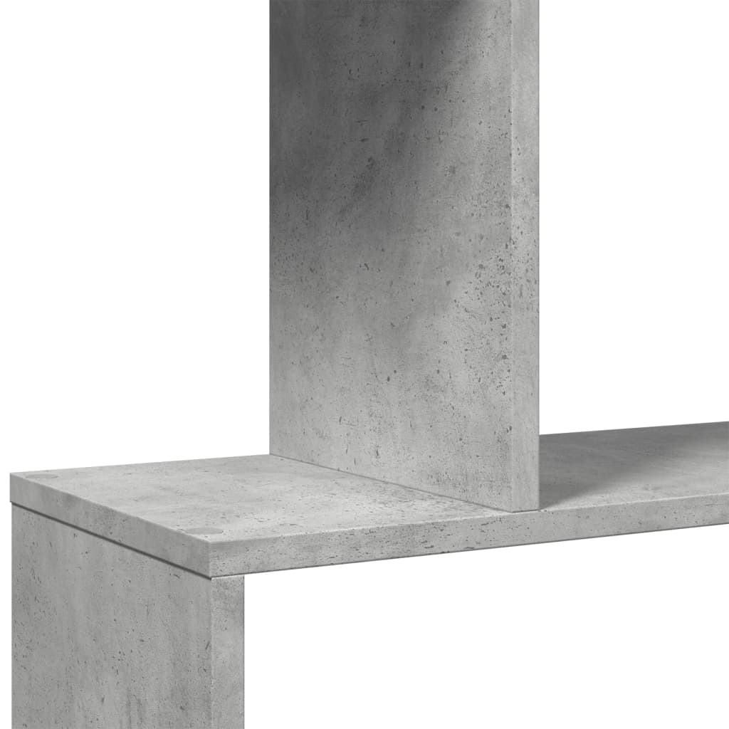 Pregrada / regal za knjige 6 razina sivi 70x24x193 cm drveni