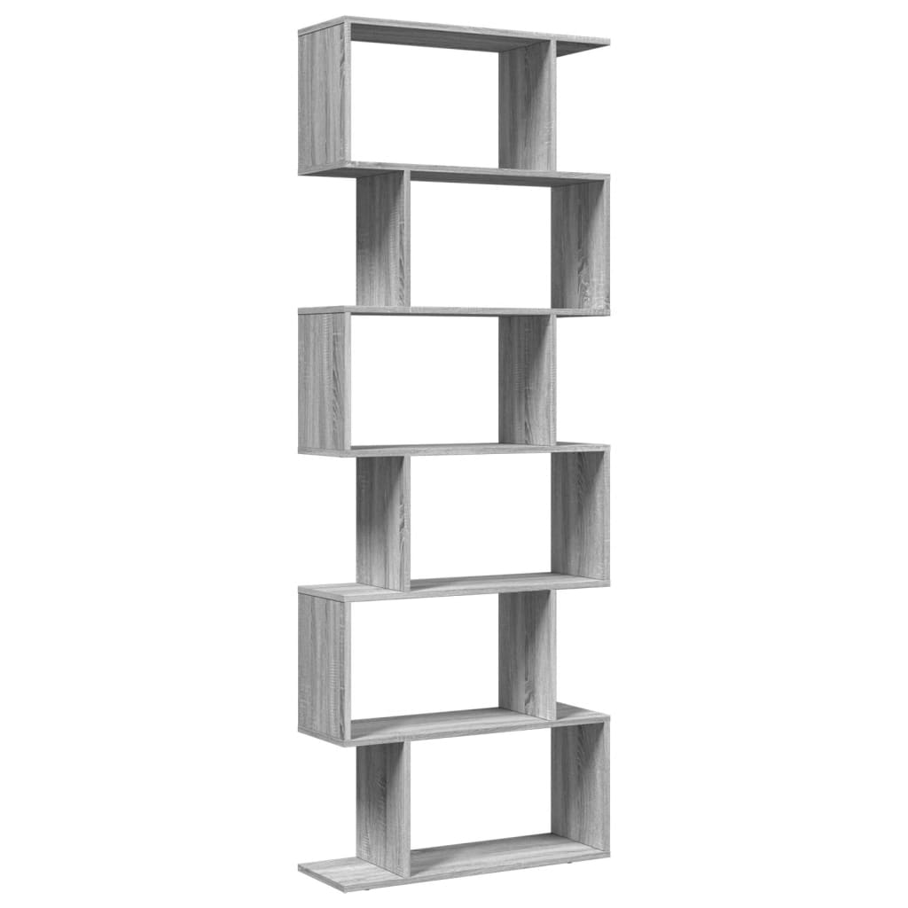 Pregrada / regal za knjige 6 razina sonoma 70x24x193 cm drveni