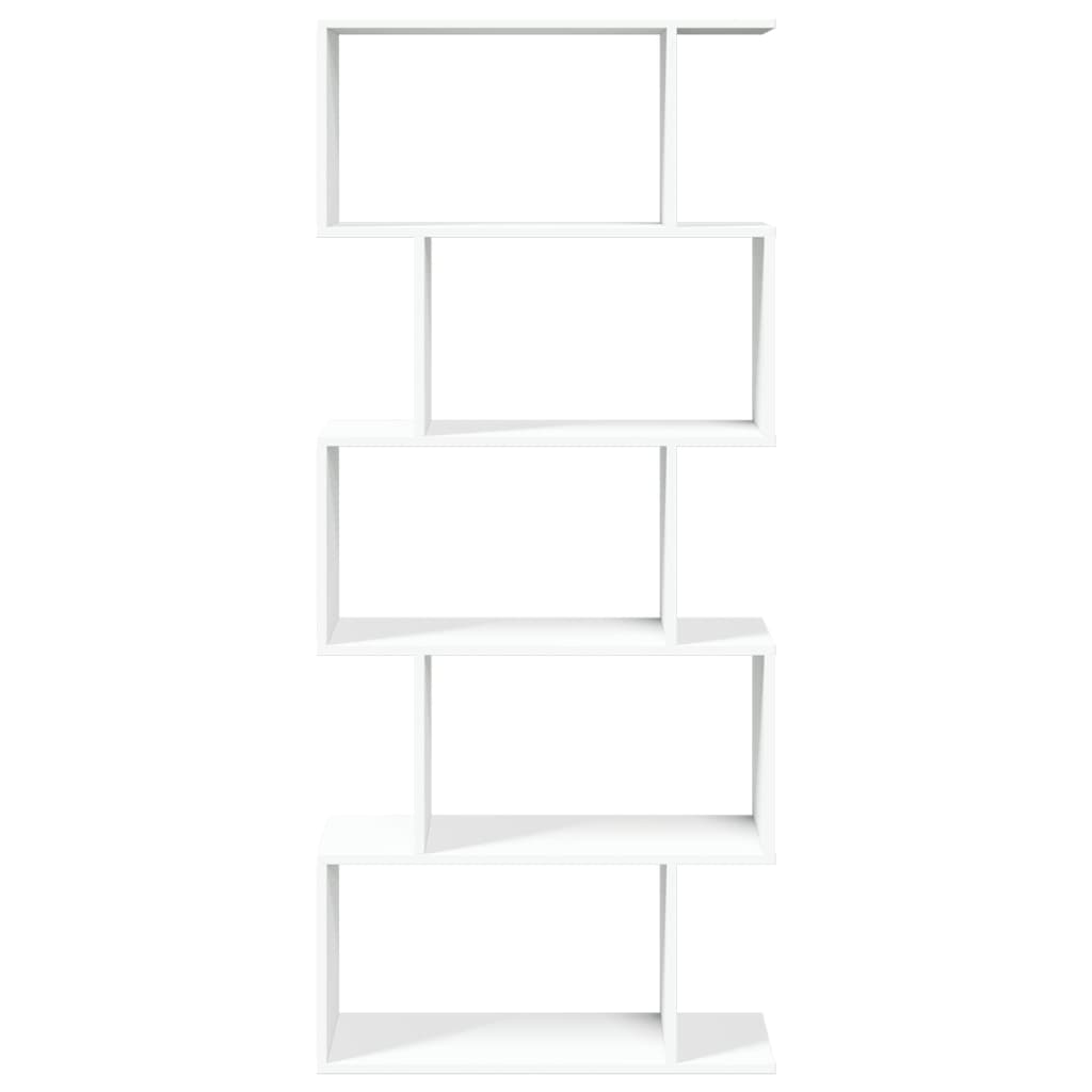 Pregrada za sobe s 5 katova, bijela, 70x24x161 cm, inženjerski drvo