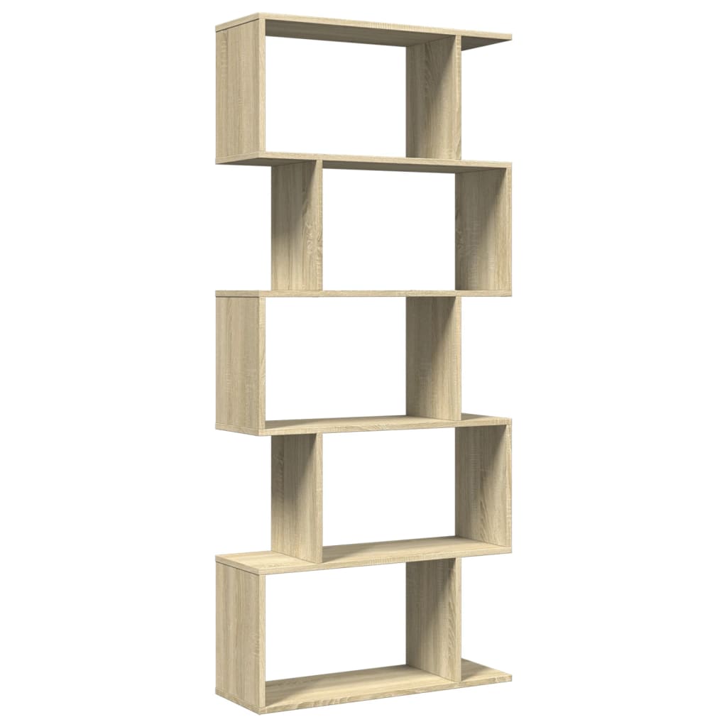 Pregrada / regal za knjige 5 razina hrast 70x24x161 cm drveni