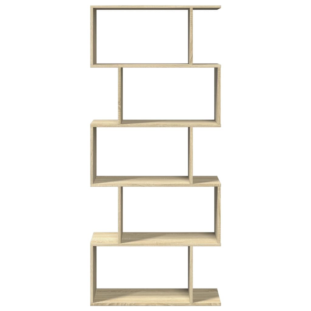 Pregrada / regal za knjige 5 razina hrast 70x24x161 cm drveni