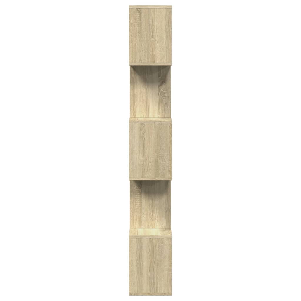 Pregrada / regal za knjige 5 razina hrast 70x24x161 cm drveni