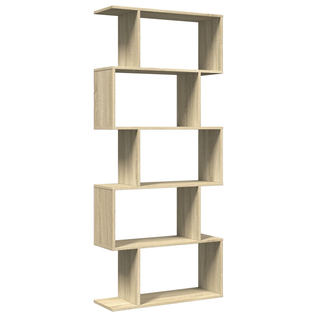 Pregrada / regal za knjige 5 razina hrast 70x24x161 cm drveni