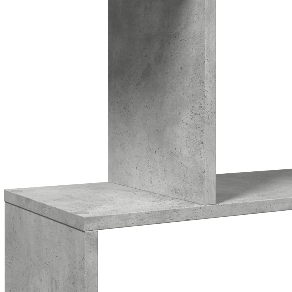 Pregrada / regal za knjige 5 razina sivi 70x24x161 cm drveni