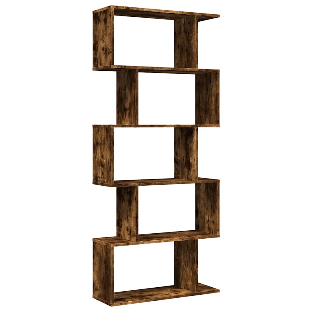 Pregrada / regal za knjige 5 razina hrast 70x24x161 cm drveni