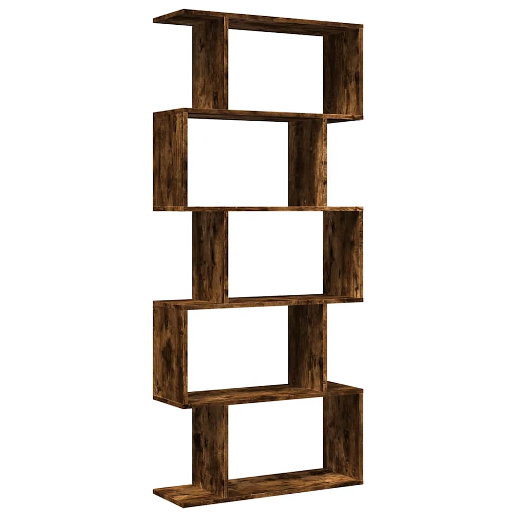 Pregrada / regal za knjige 5 razina hrast 70x24x161 cm drveni