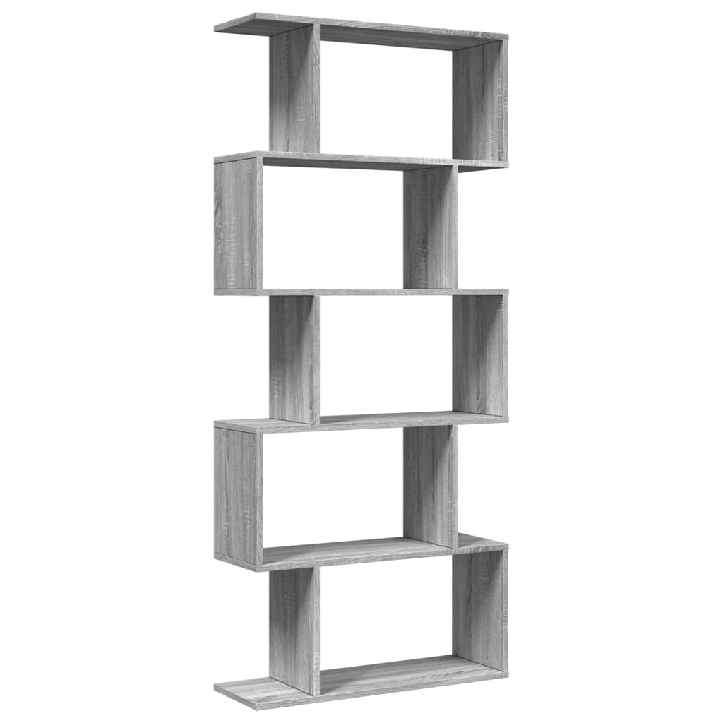 Pregrada / regal za knjige 5 razina sonoma 70x24x161 cm drveni