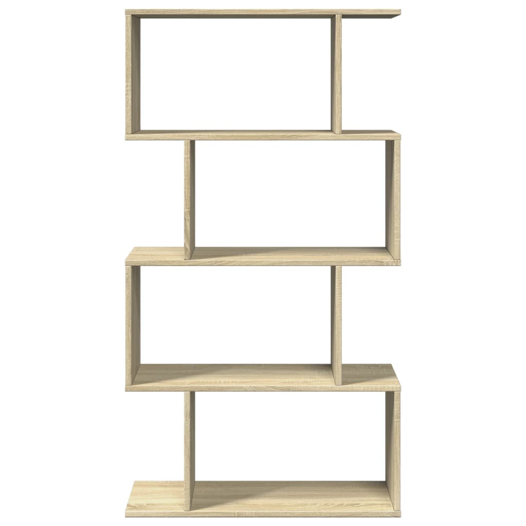 Pregrada / regal za knjige 4 razina hrast 70x24x129 cm drveni