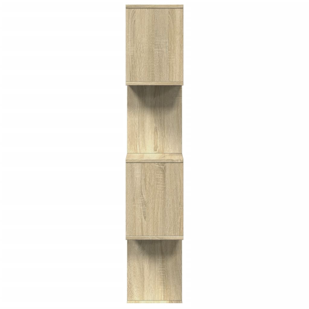 Pregrada / regal za knjige 4 razina hrast 70x24x129 cm drveni