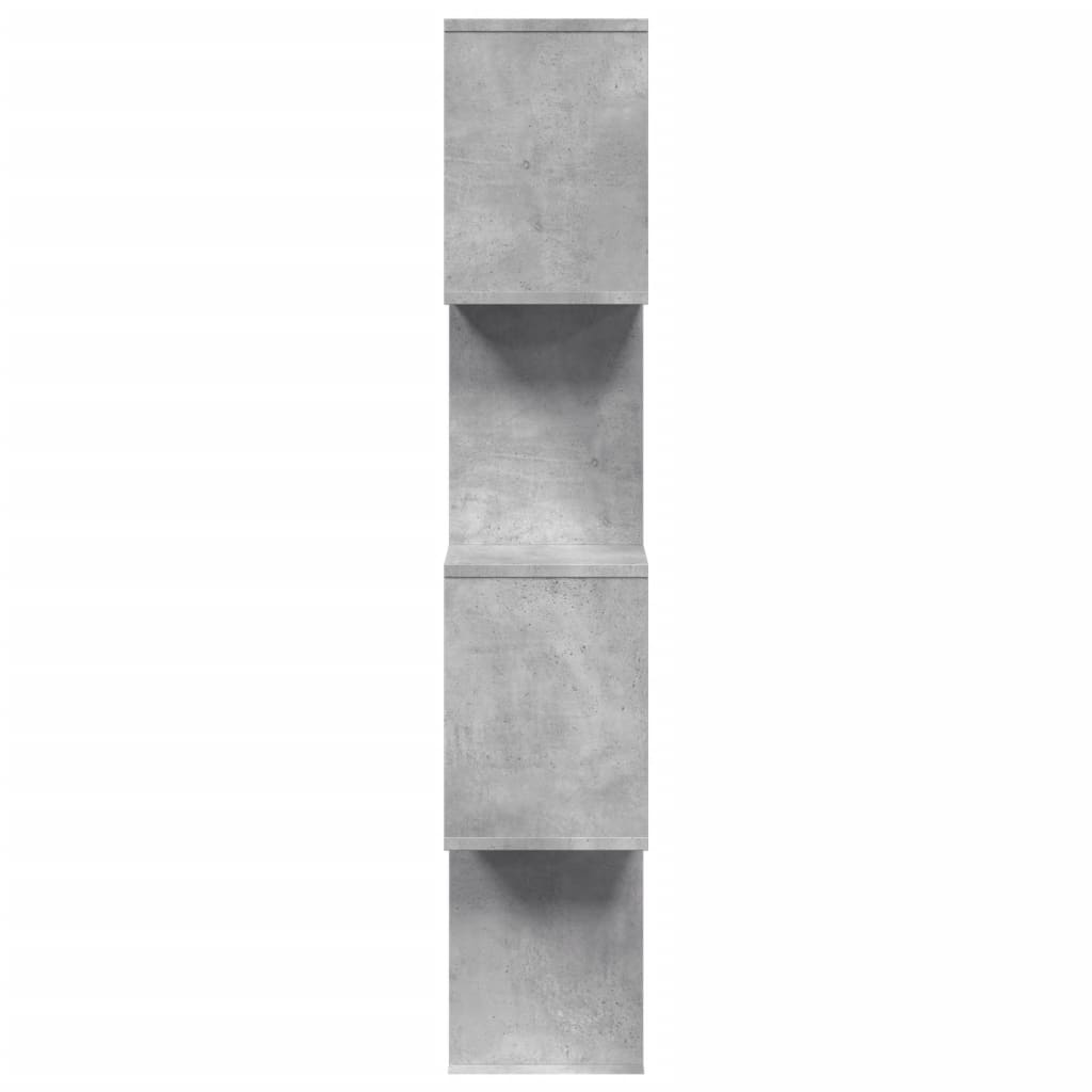 Pregrada / regal za knjige 4 razine sivi 70x24x129 cm drveni