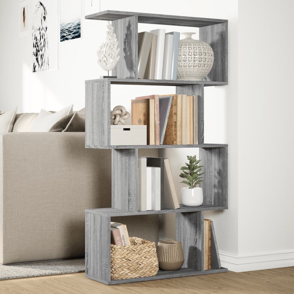 Pregrada / regal za knjige 4 razina sonoma 70x24x129 cm drveni