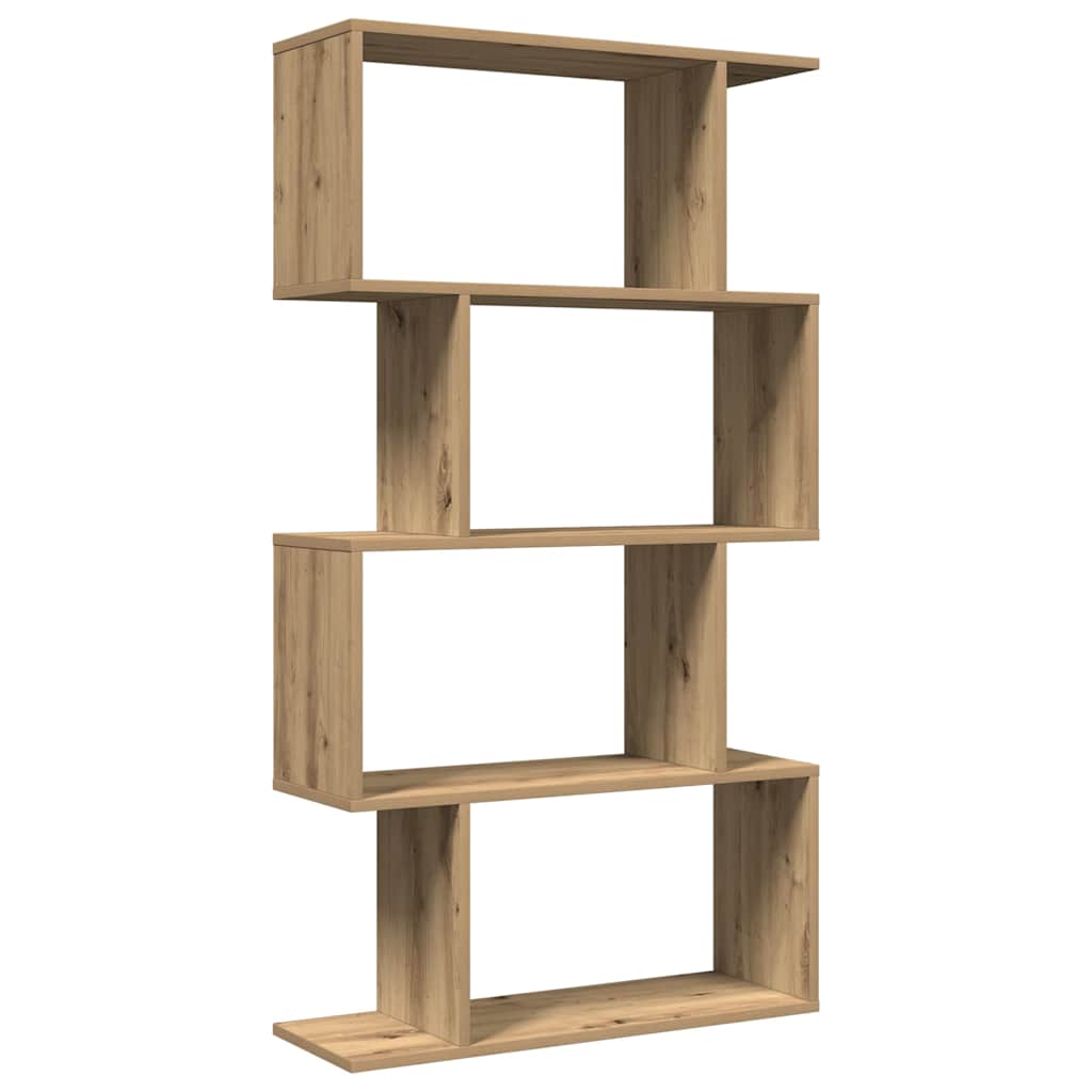 Pregrada / regal za knjige 4 razina hrast 70x24x129 cm drveni