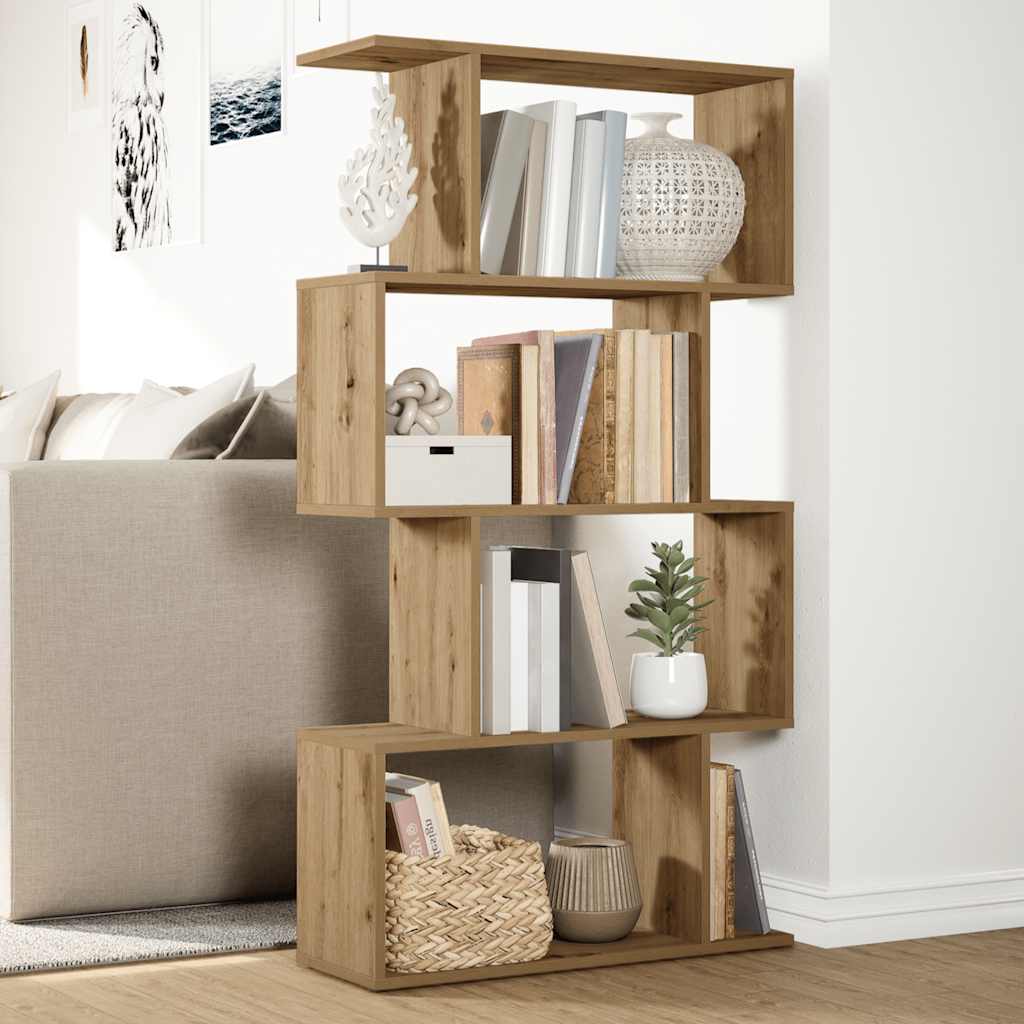 Pregrada / regal za knjige 4 razina hrast 70x24x129 cm drveni