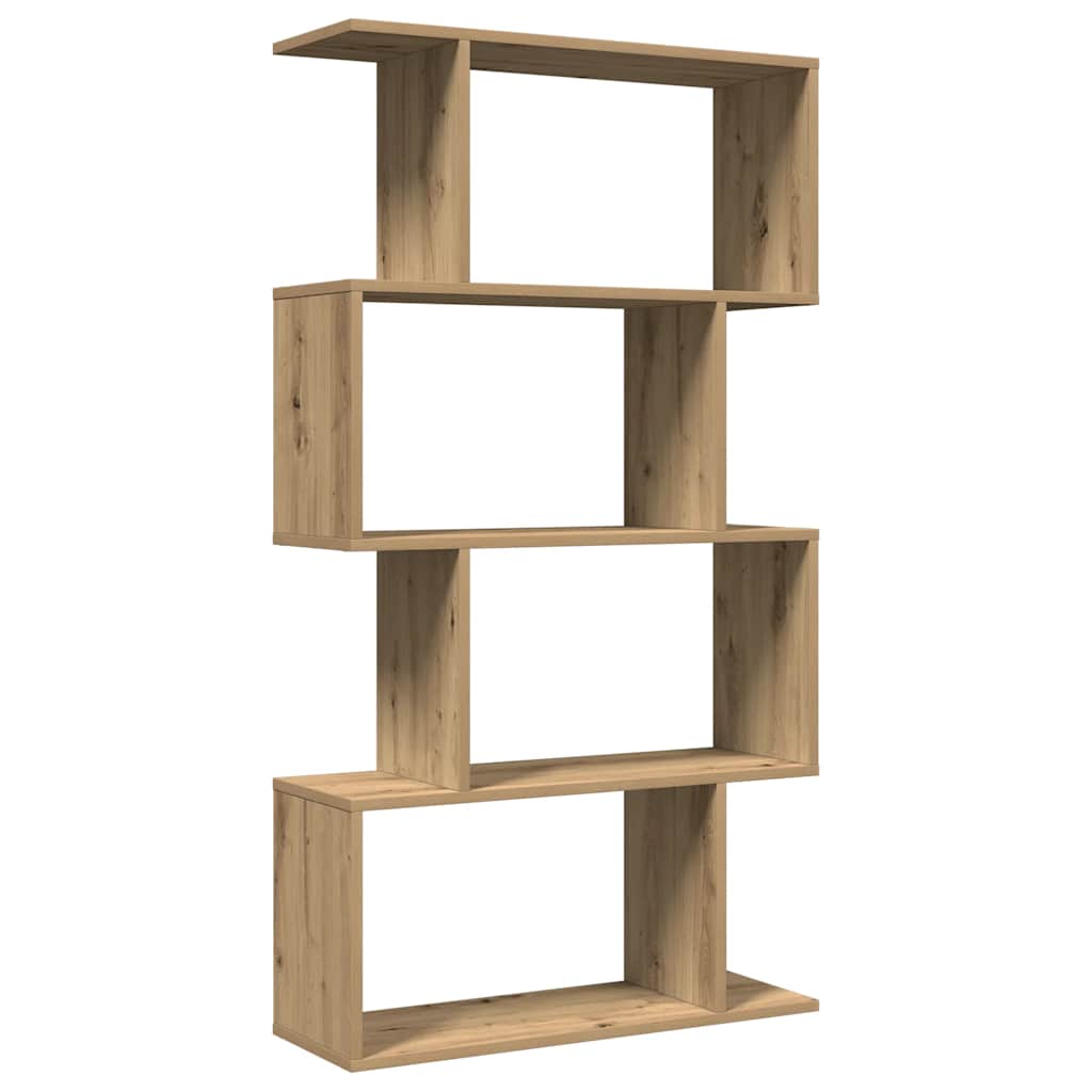 Pregrada / regal za knjige 4 razina hrast 70x24x129 cm drveni