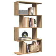 Pregrada / regal za knjige 4 razina hrast 70x24x129 cm drveni