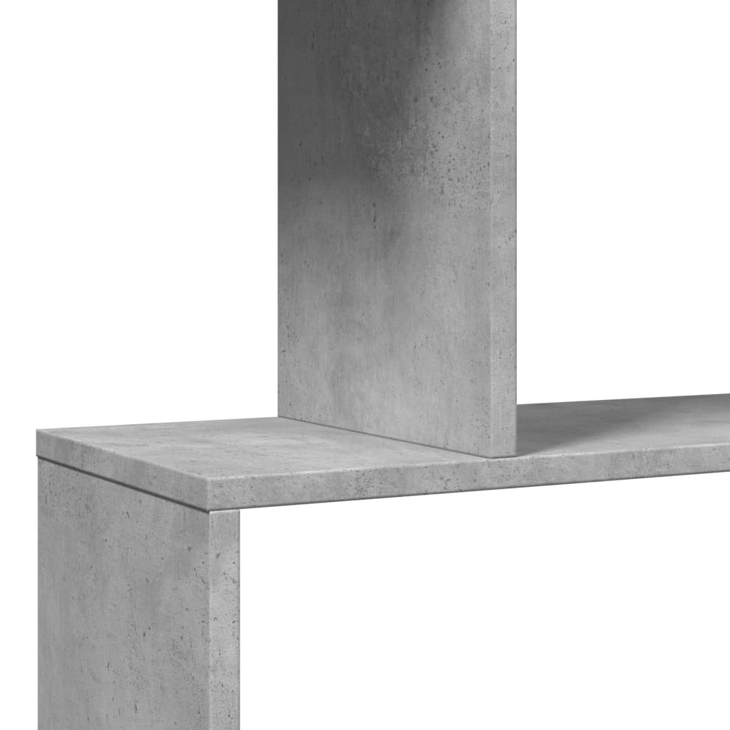 Pregrada / regal za knjige 3 razina sivi 70x24x97 cm drveni