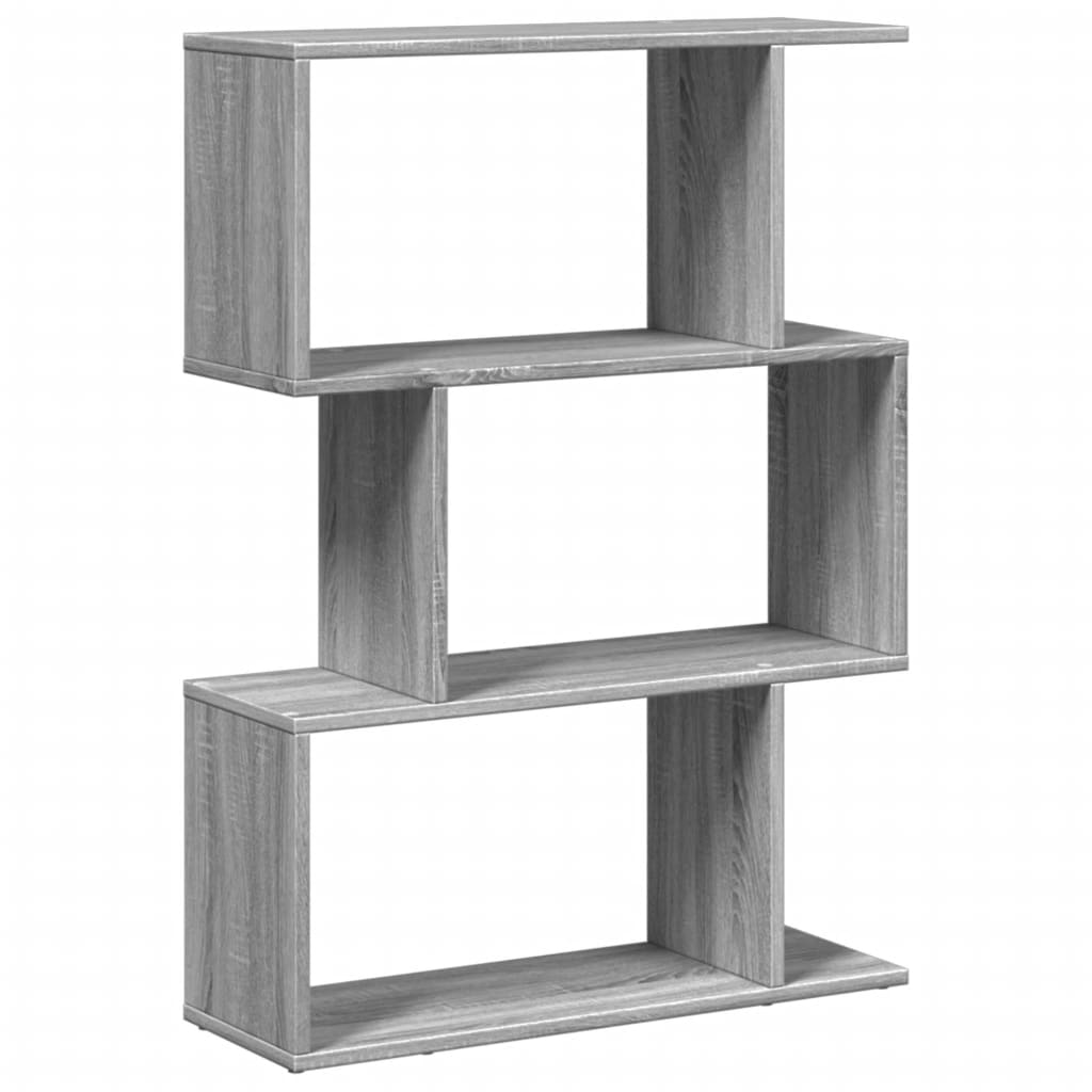 Pregrada / regal za knjige 3 razina sonoma 70x24x97 cm drveni