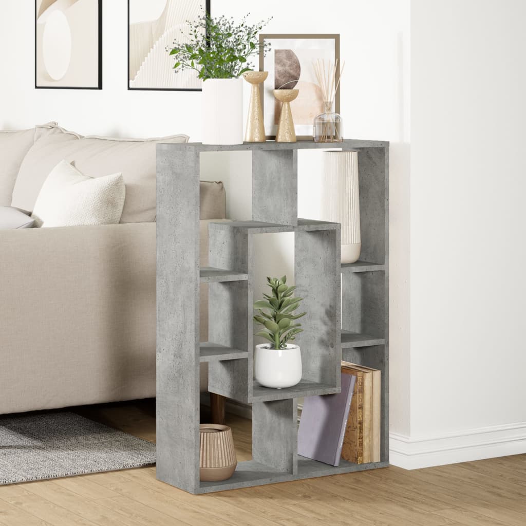 Regal za knjige boja betona 63x20x90 cm konstruirano drvo