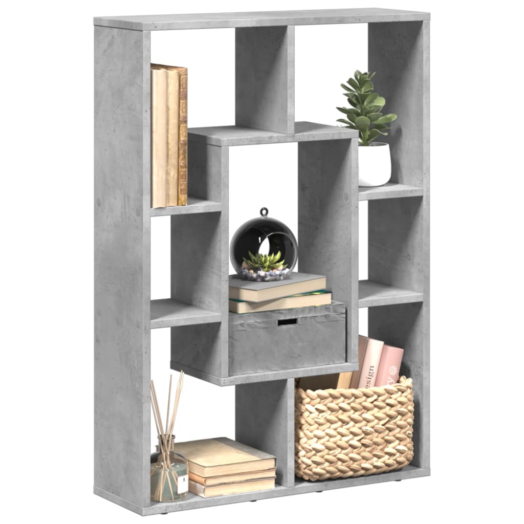 Regal za knjige boja betona 63x20x90 cm konstruirano drvo