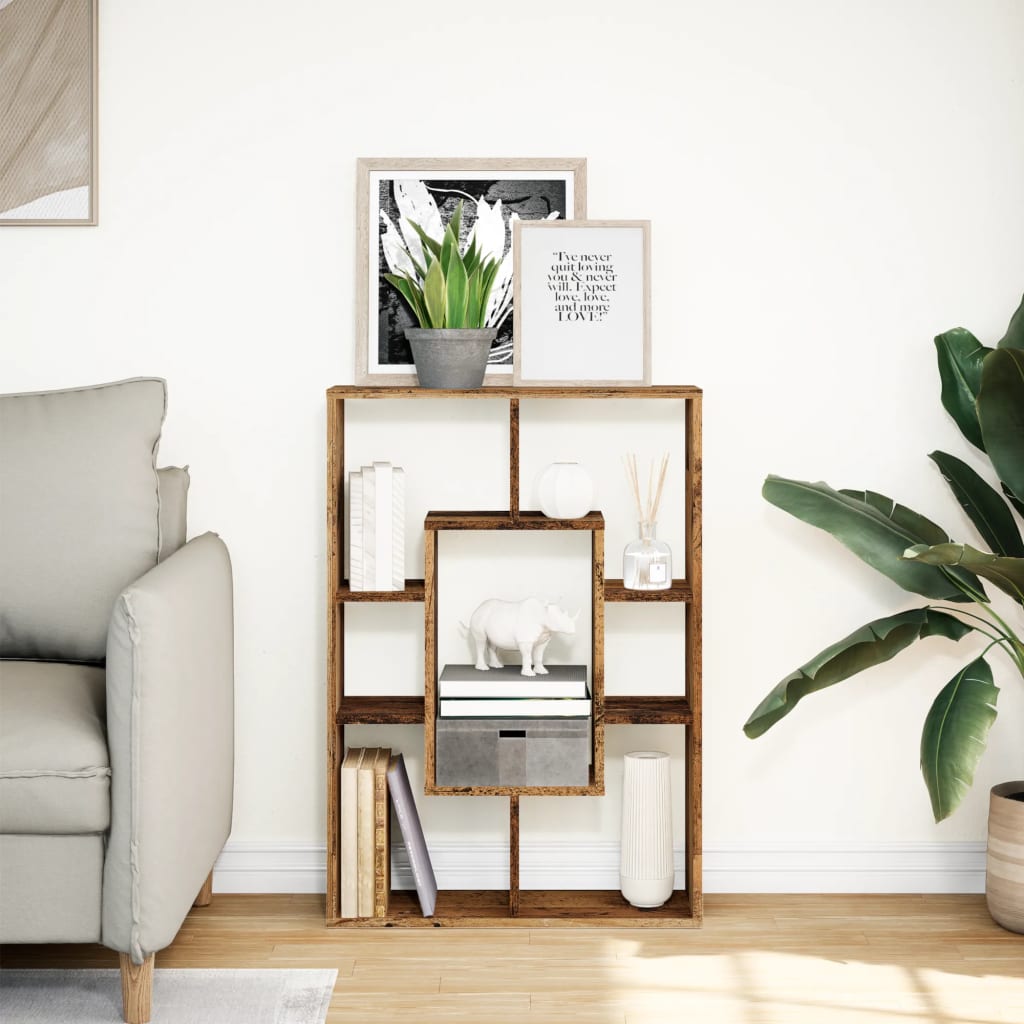 Regal za knjige boja starog drva 63x20x90 cm konstruirano drvo