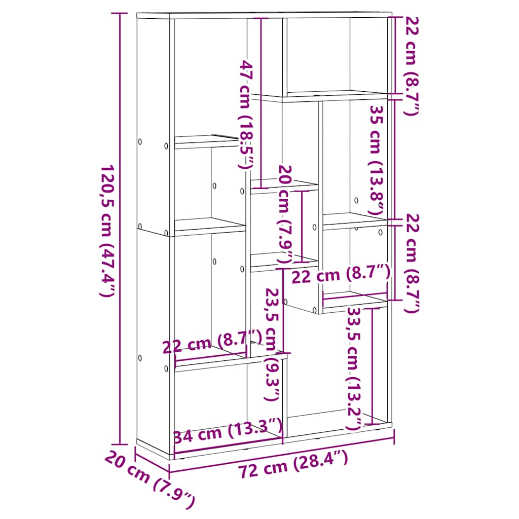 Regal za knjige bijeli 72 x 20 x 120,5 cm od konstruiranog drva