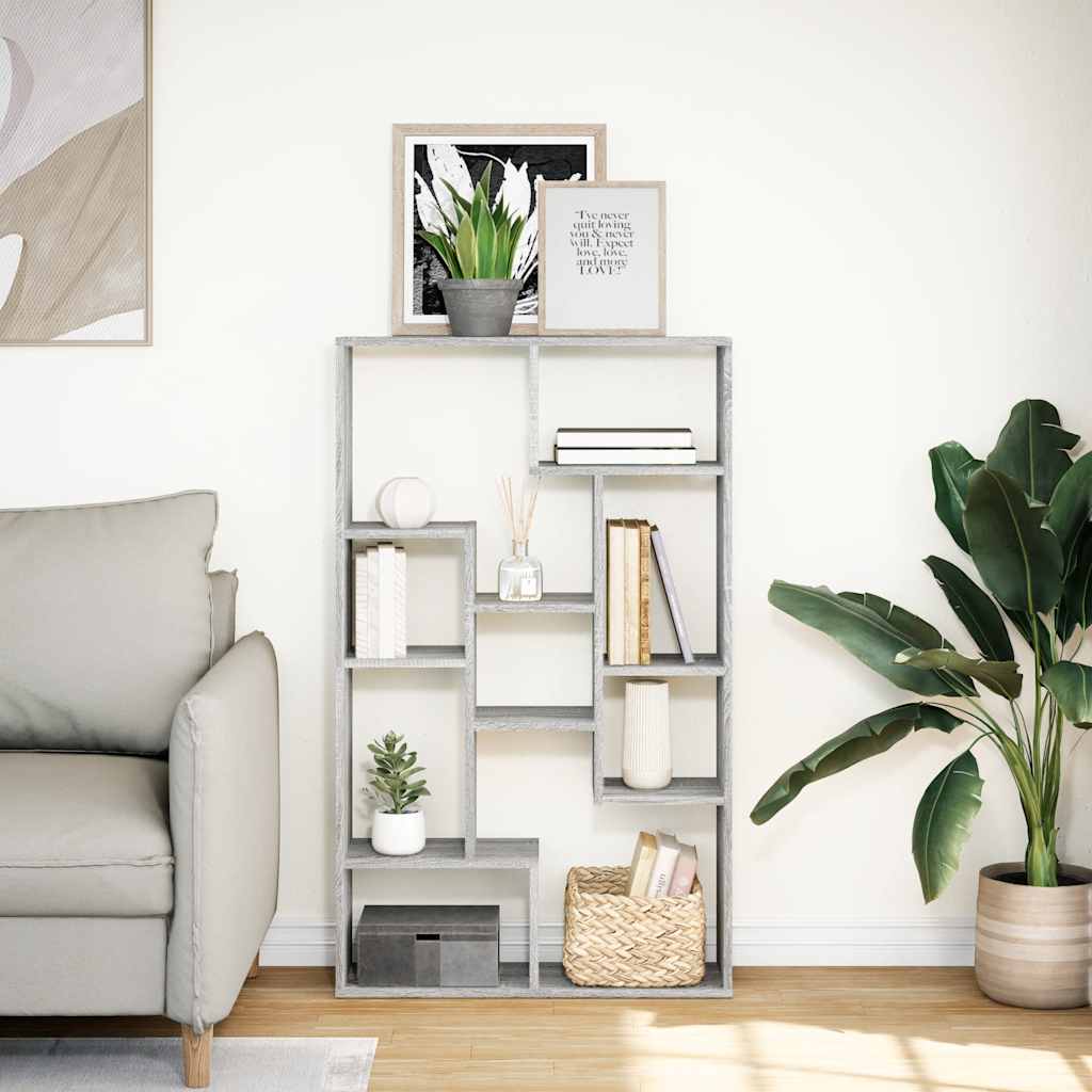 Regal za knjige siva boja hrasta 72x20x120,5 cm konstruirano drvo
