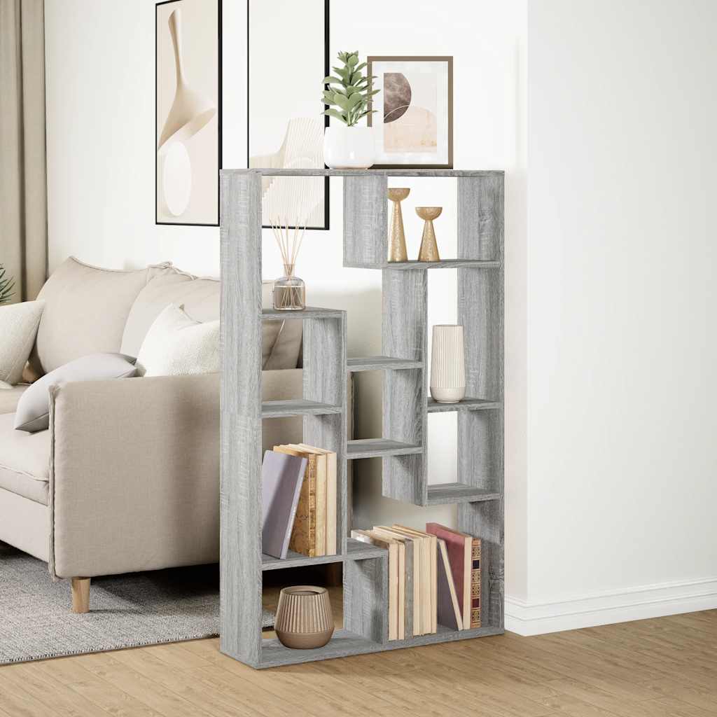 Regal za knjige siva boja hrasta 72x20x120,5 cm konstruirano drvo