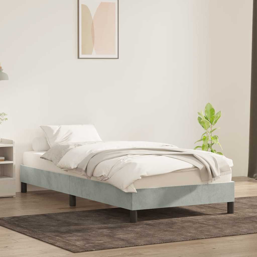 Okvir kreveta bez madraca svijetlo sivi 80x210 cm baršun