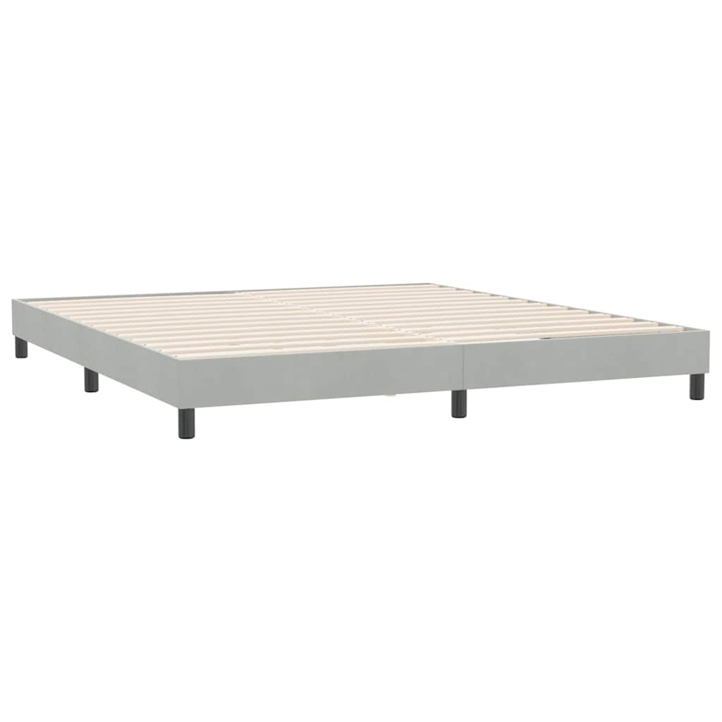 Okvir kreveta bez madraca svijetlo sivi 180x210 cm baršun