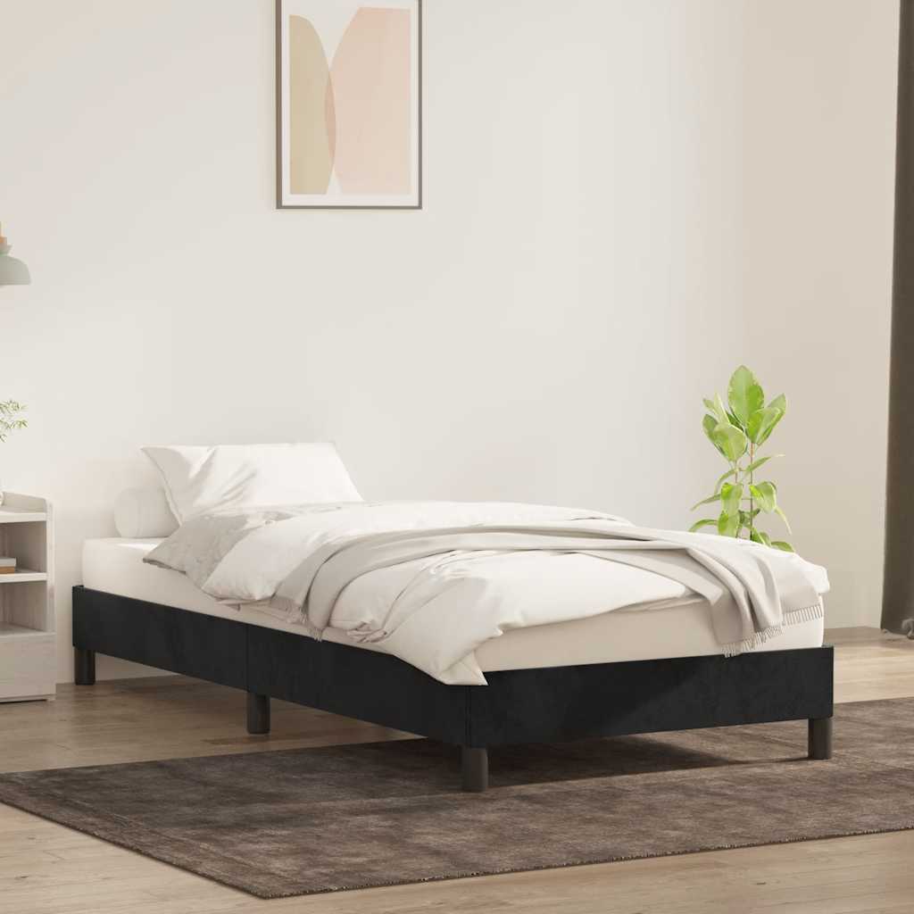 Okvir kreveta bez madraca crni 80x220 cm samt