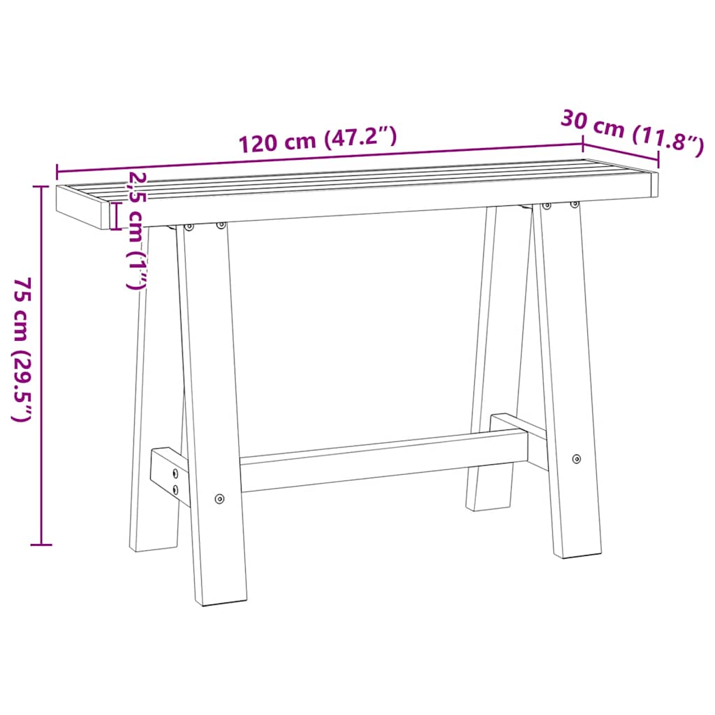 Konzolni stol NOAIN Noge u obliku slova A 120x30x75 cm