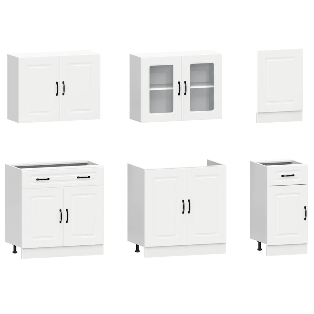 Set kuhinjskih elementa od 7 dijelova "Kalmar" bijelo