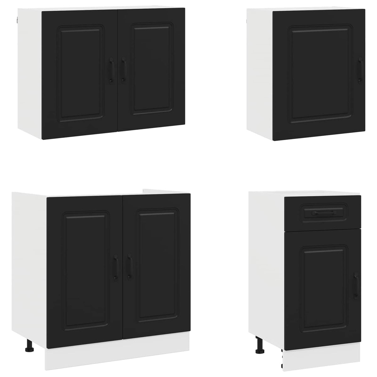 7-dijelni set kuhinjskih ormarića Kalmar konstruiranog drva Crna