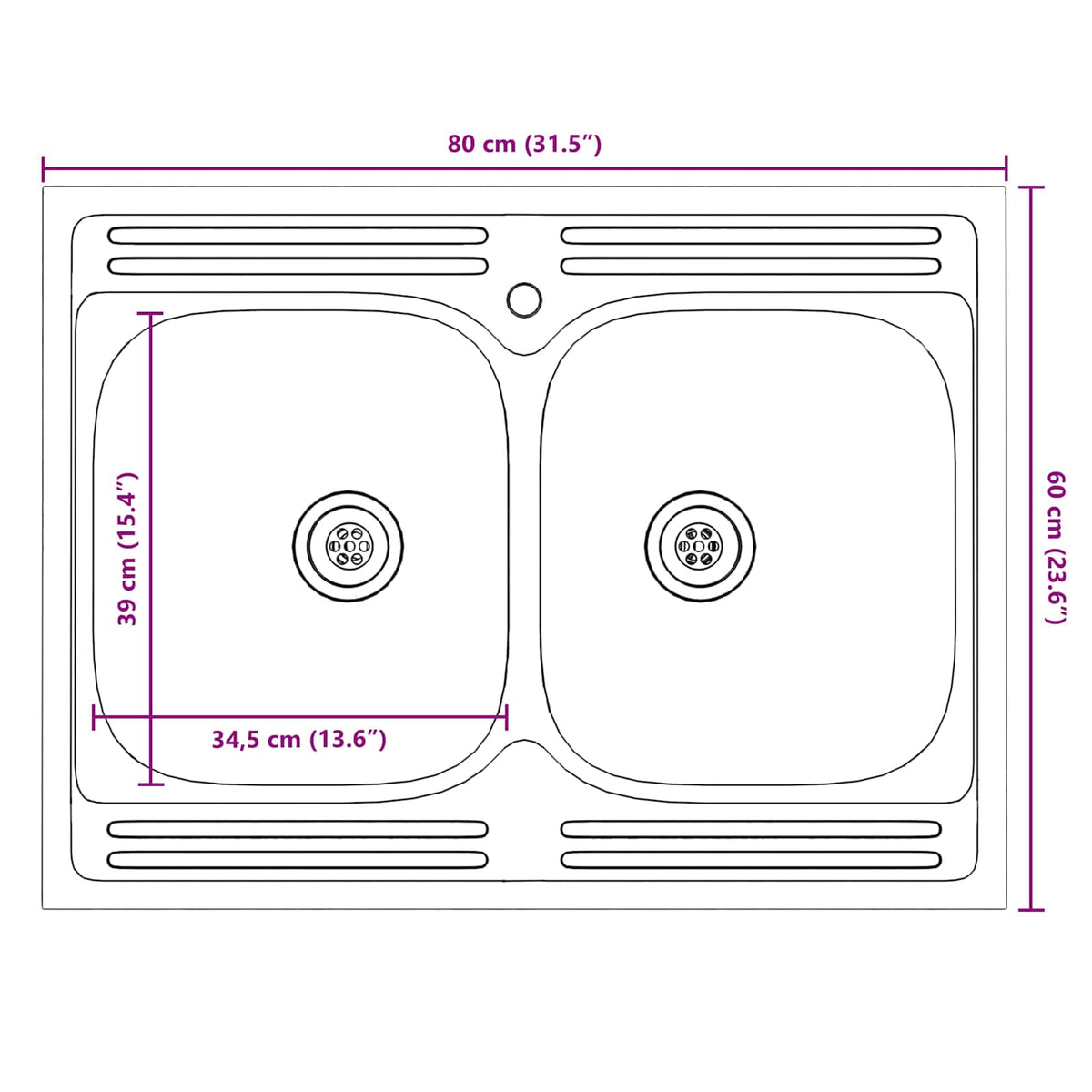 Kuhinjski ormarić za sudoper Lucca 2 pcs Visoki sjaj bijela
