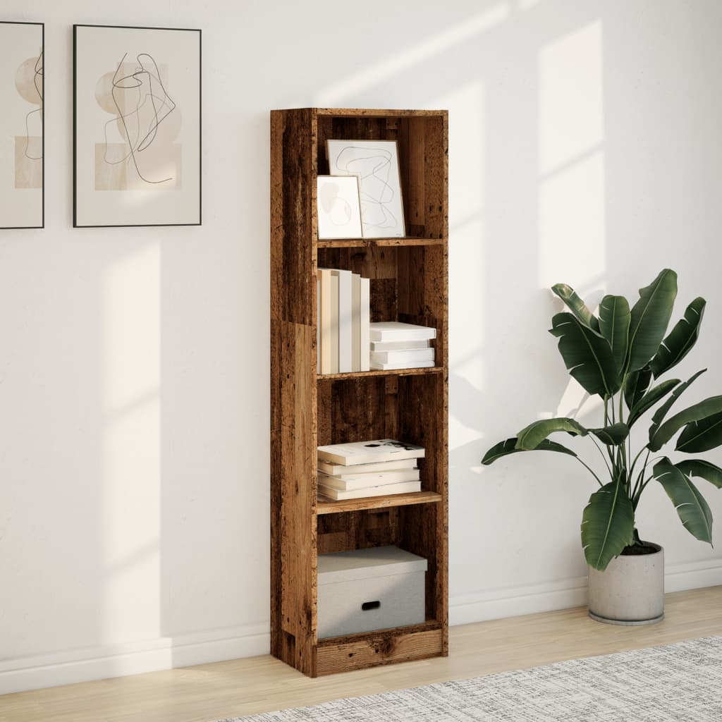 Regal za knjige boja starog drva 40x24x143 cm drveni