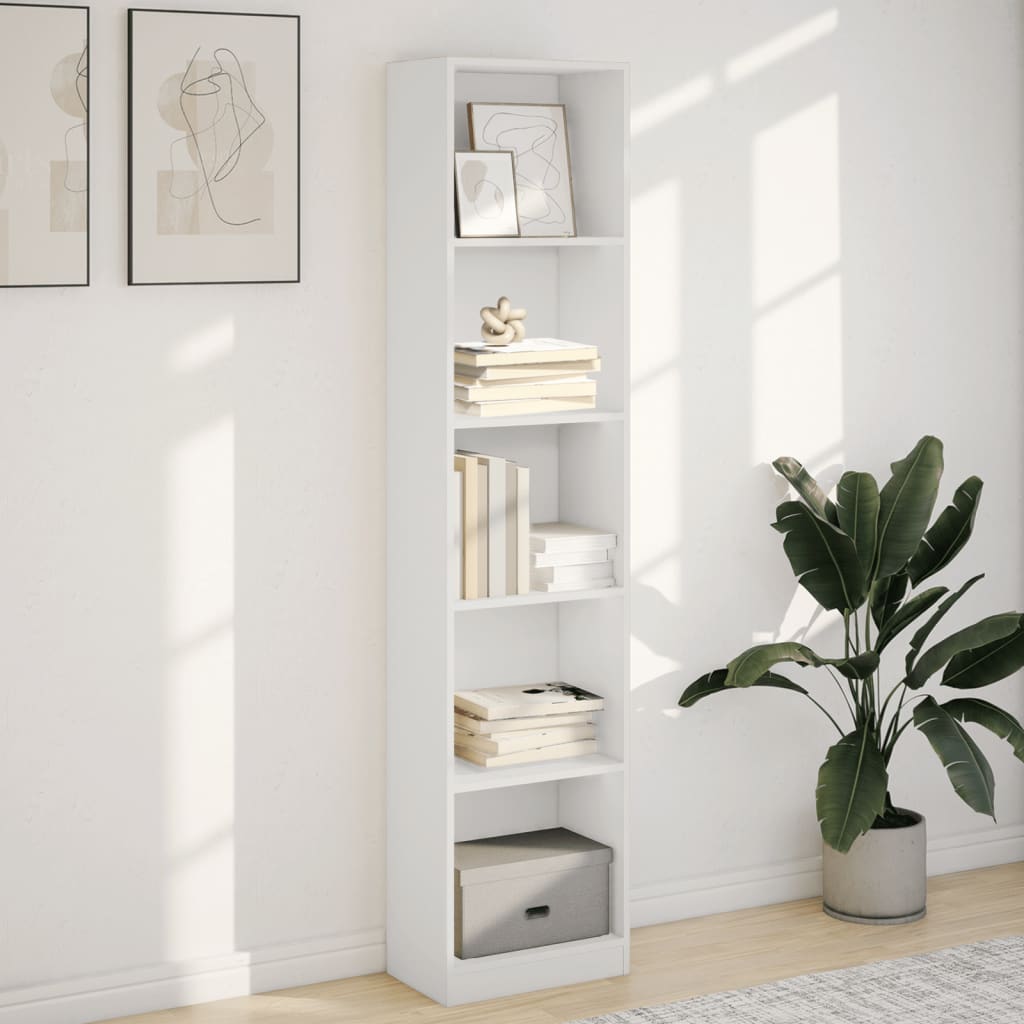 Regal za knjige bijeli 40x24x176 cm konstruirano drvo