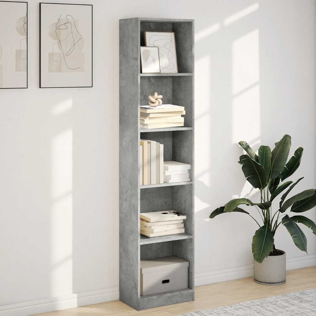 Regal za knjige boja betona 40x24x176 cm konstruirano drvo